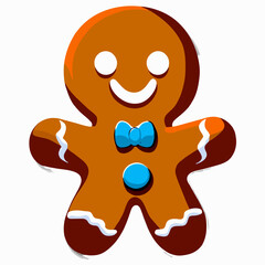 Gingerbread man. New year cookies, sweets. Cute christmas gingerbread man in flat style isolated on white background. Christmas icon. Holiday winter symbols. Festive treats. Vector illustration