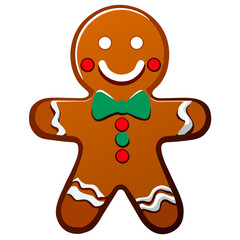 Gingerbread man. New year cookies, sweets. Cute christmas gingerbread man in flat style isolated on white background. Christmas icon. Holiday winter symbols. Festive treats. Vector illustration