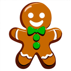 Gingerbread man. New year cookies, sweets. Cute christmas gingerbread man in flat style isolated on white background. Christmas icon. Holiday winter symbols. Festive treats. Vector illustration