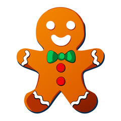 Gingerbread man. New year cookies, sweets. Cute christmas gingerbread man in flat style isolated on white background. Christmas icon. Holiday winter symbols. Festive treats. Vector illustration