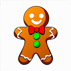 Gingerbread man. New year cookies, sweets. Cute christmas gingerbread man in flat style isolated on white background. Christmas icon. Holiday winter symbols. Festive treats. Vector illustration