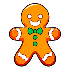 Gingerbread man. New year cookies, sweets. Cute christmas gingerbread man in flat style isolated on white background. Christmas icon. Holiday winter symbols. Festive treats. Vector illustration
