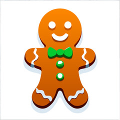 Gingerbread man. New year cookies, sweets. Cute christmas gingerbread man in flat style isolated on white background. Christmas icon. Holiday winter symbols. Festive treats. Vector illustration.	
