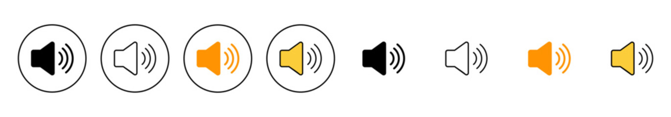 Speaker icon set vector. volume sign and symbol. loudspeaker icon. sound symbol