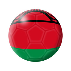 Fototapeta premium Malawi soccer ball football 3d illustration with clipping path