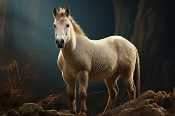 Obraz na płótnie Canvas Przewalski's horse with geography