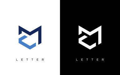 CM vector Logo editable with Adobe Illustrator - obrazy, fototapety, plakaty