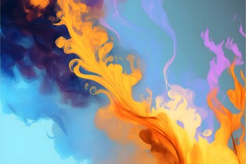 painting smoke colorful background. No vignetting