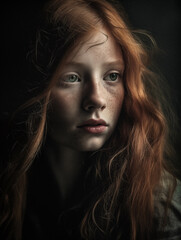 AI-Generated Portrait of a Beautiful Young Girl