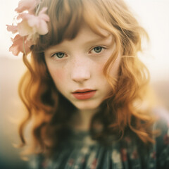 Fototapeta premium AI-Generated Portrait of a Beautiful Young Girl