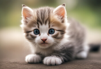 detailed photo of a cute kitten, close-up