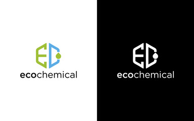 Letter E water drop chemical logo icon design template elements