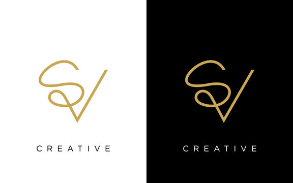 Letter SV or initial SV monogram logo design vector