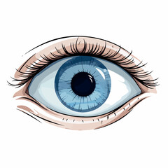 Vector illustration of outline eye icons.