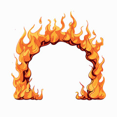 Vector illustration of fire borders on white.