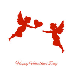 Happy  Valentine's day cupids sharing love, happy love day