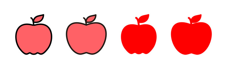 Apple icon set illustration. Apple sign and symbols for web design.