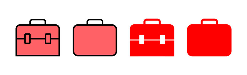 Briefcase icon set illustration. suitcase sign and symbol. luggage symbol.