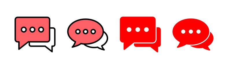 Chat icon set illustration. speech bubble sign and symbol. comment icon. message