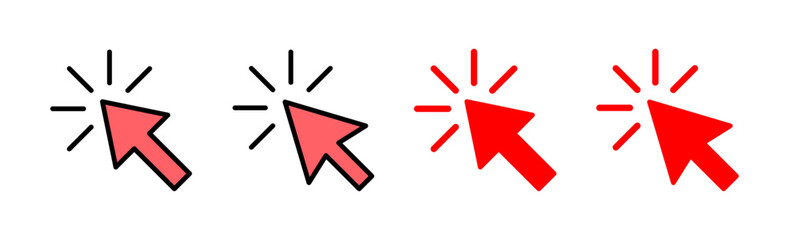 Click icon set illustration. pointer arrow sign and symbol. cursor icon