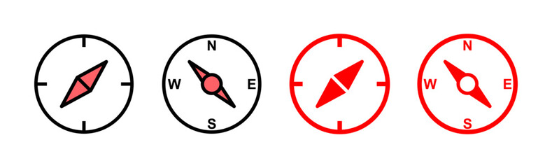 Compass icon set illustration. arrow compass icon sign and symbol