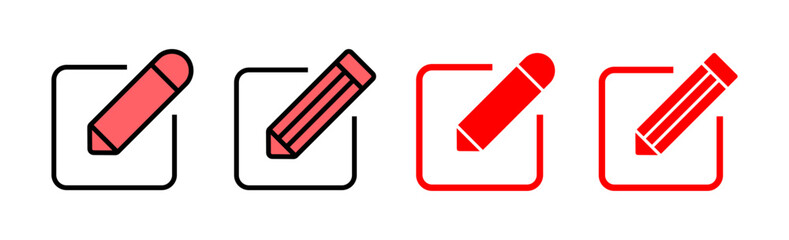 Edit icon set illustration. edit document sign and symbol. edit text icon. pencil. sign up