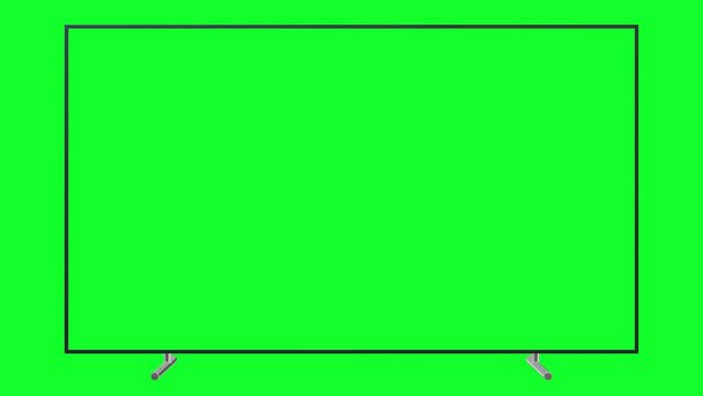 3d smart tv render animation with greenscreen background