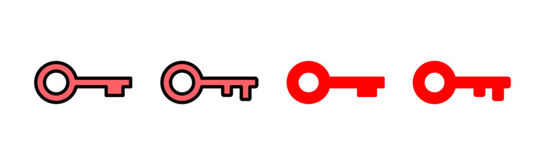 Key icon set illustration. Key sign and symbol.