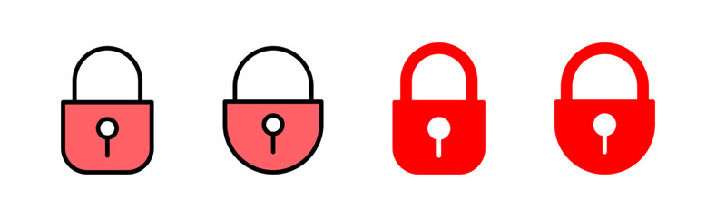 Lock icon set illustration. Padlock sign and symbol. Encryption icon. Security symbol