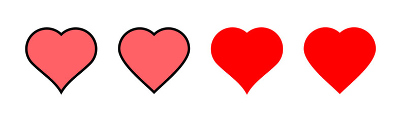 Love icon set illustration. Heart sign and symbol. Like icon vector.