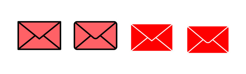 Mail icon set illustration. email sign and symbol. E-mail icon. Envelope icon