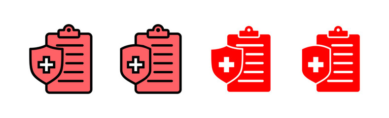 Medical insurance icon set illustration. health insurance sign and symbol