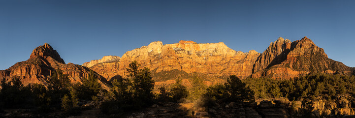 The Back Side of West Temple And Mounta Kinesava In The Backcountry of Zion