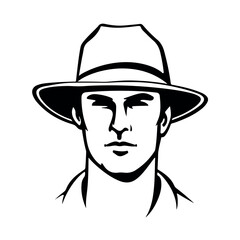 Vector illustration of different male hats.