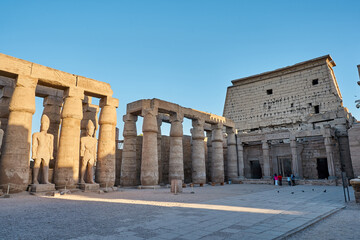 Luxor Temple in Luxor, ancient Thebes, Egypt. Luxor Temple is a large Ancient Egyptian temple complex located on the east bank of the Nile River