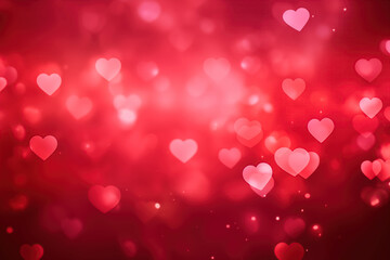 Valentine’s Day Heart-Shaped Bokeh Background