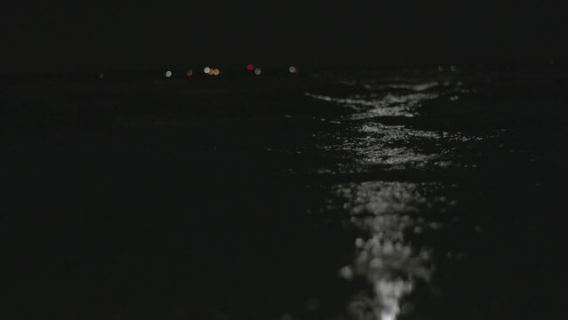 Ocean sea bay waves night