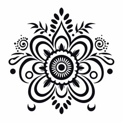 Vector illustration of henna tattoo doodle elements.