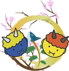 節分のかわいい鬼の挿絵