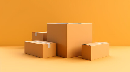 Simple product booth, podium, stage, product commercial photography background, cosmetics booth, 3D rendering