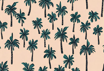 seamless background with palm trees, summer coconut