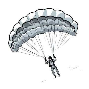 Vector illustration of parachute skydivers.