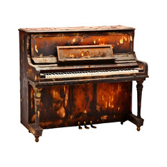 Fototapeta na wymiar RUSTED_PIANO isolated on white and transparent background