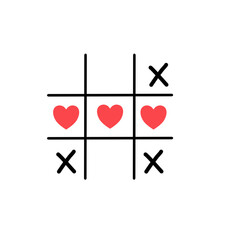 tic tac toe game with hearts