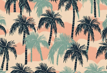 seamless background with palm trees, v5