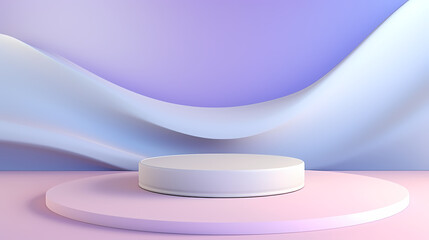 Simple product booth, podium, stage, product commercial photography background, cosmetics booth, 3D rendering