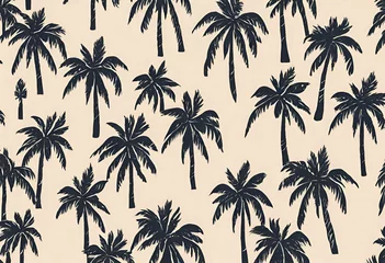 Foto op Plexiglas seamless background with palm trees, v5 © Produzir