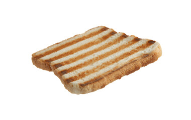 Slice of toasted bread isolated on white