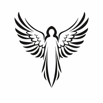 Vector illustration of a cute set of angel wings.