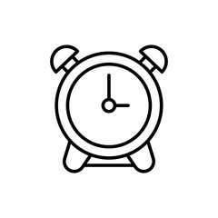 Alarm clock outline icons, minimalist vector illustration ,simple transparent graphic element .Isolated on white background